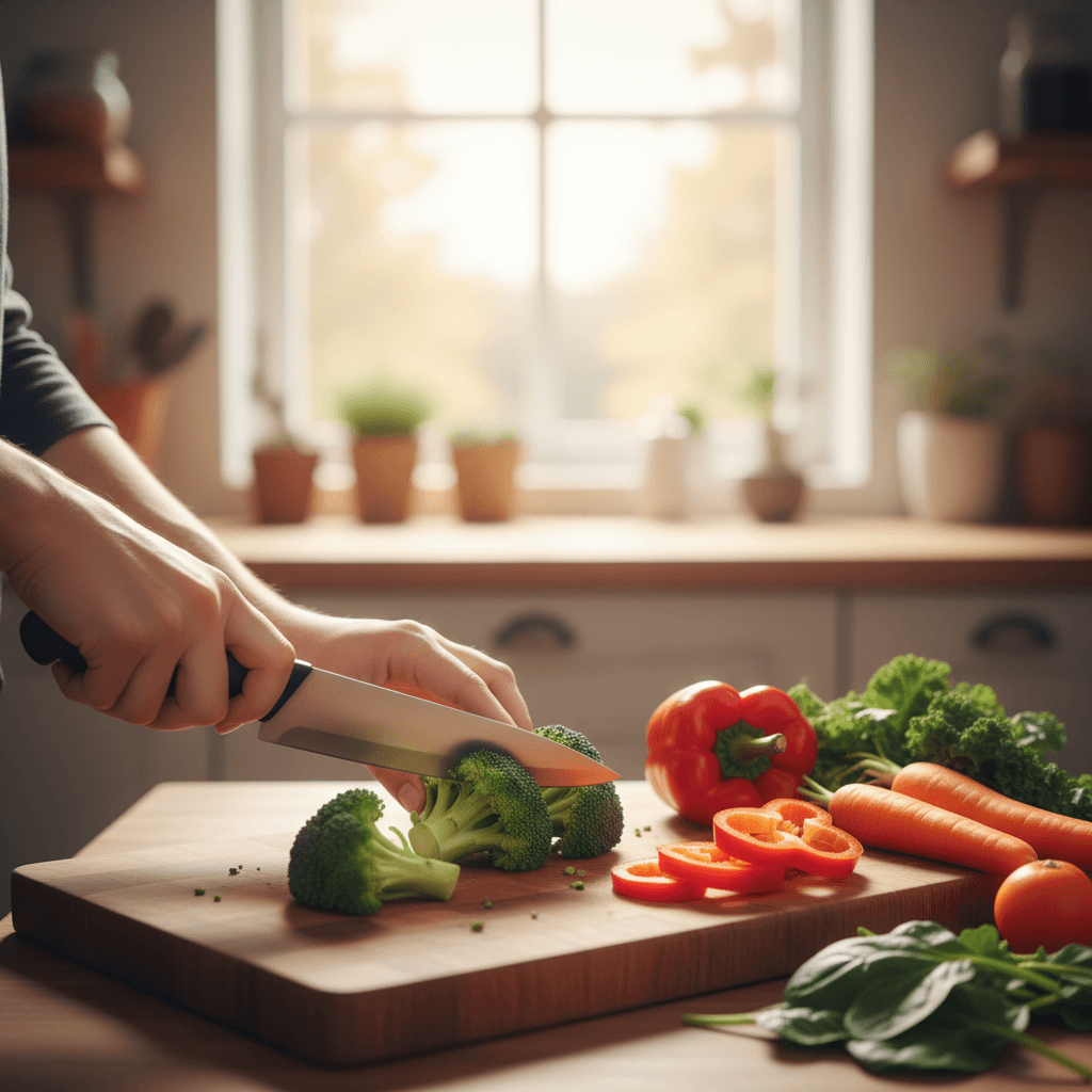 Fresh vegetables being prepared for meal planning
