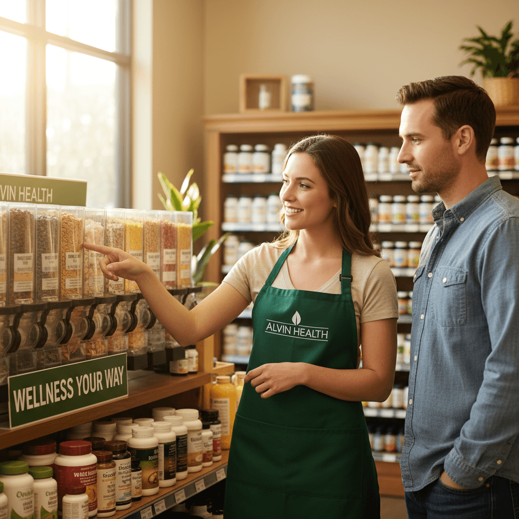 Customer receiving personalized nutrition guidance at Alvin Health