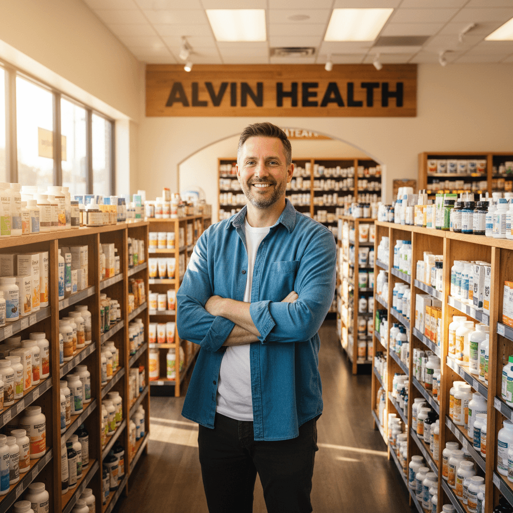 Jason Goble, owner of Alvin Health, in the Fillmore store